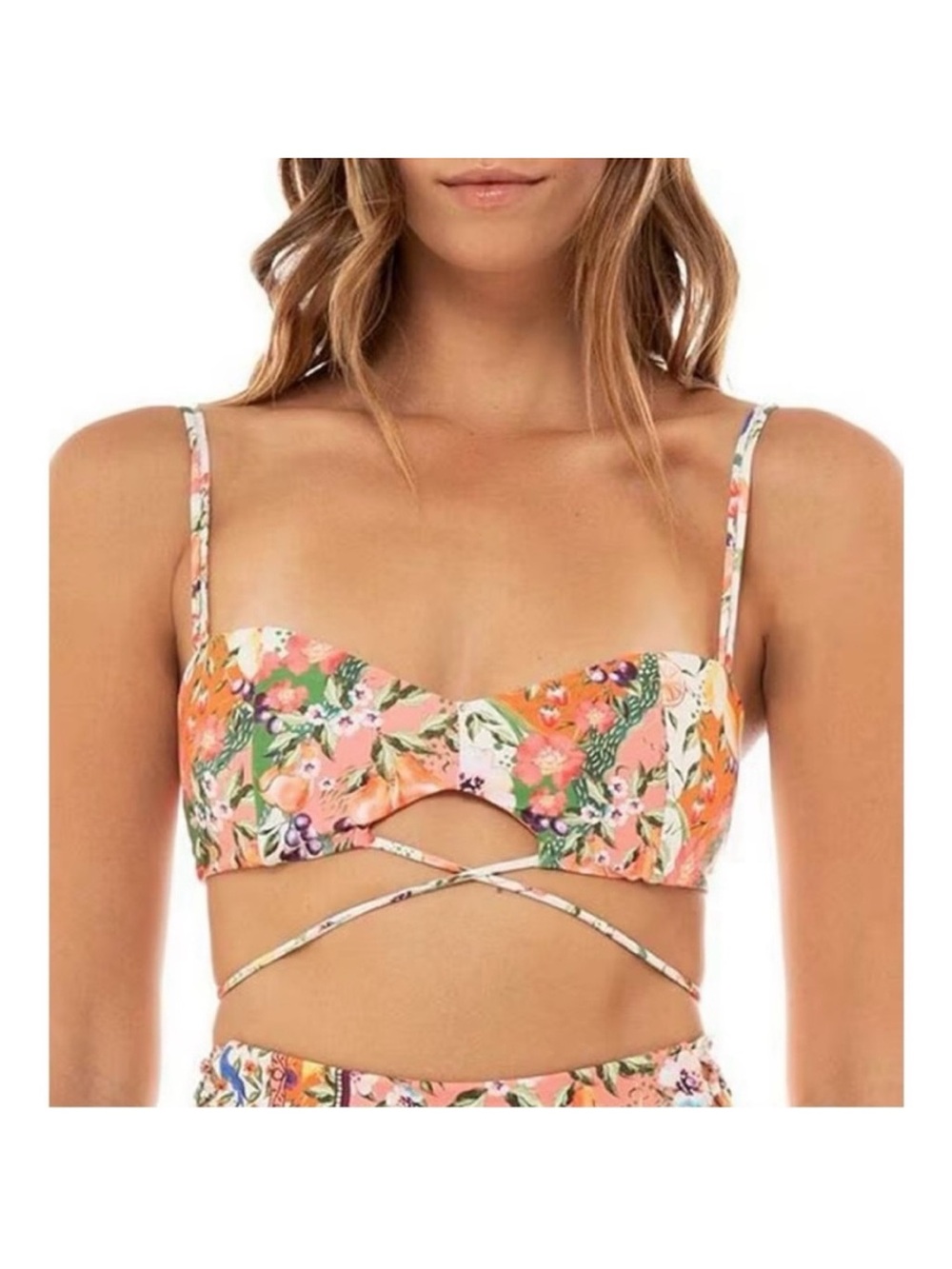 New Agua Bendita Kayla Seed Bikini Top size Medium